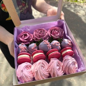 Подарочный набор с зефирными розами №3